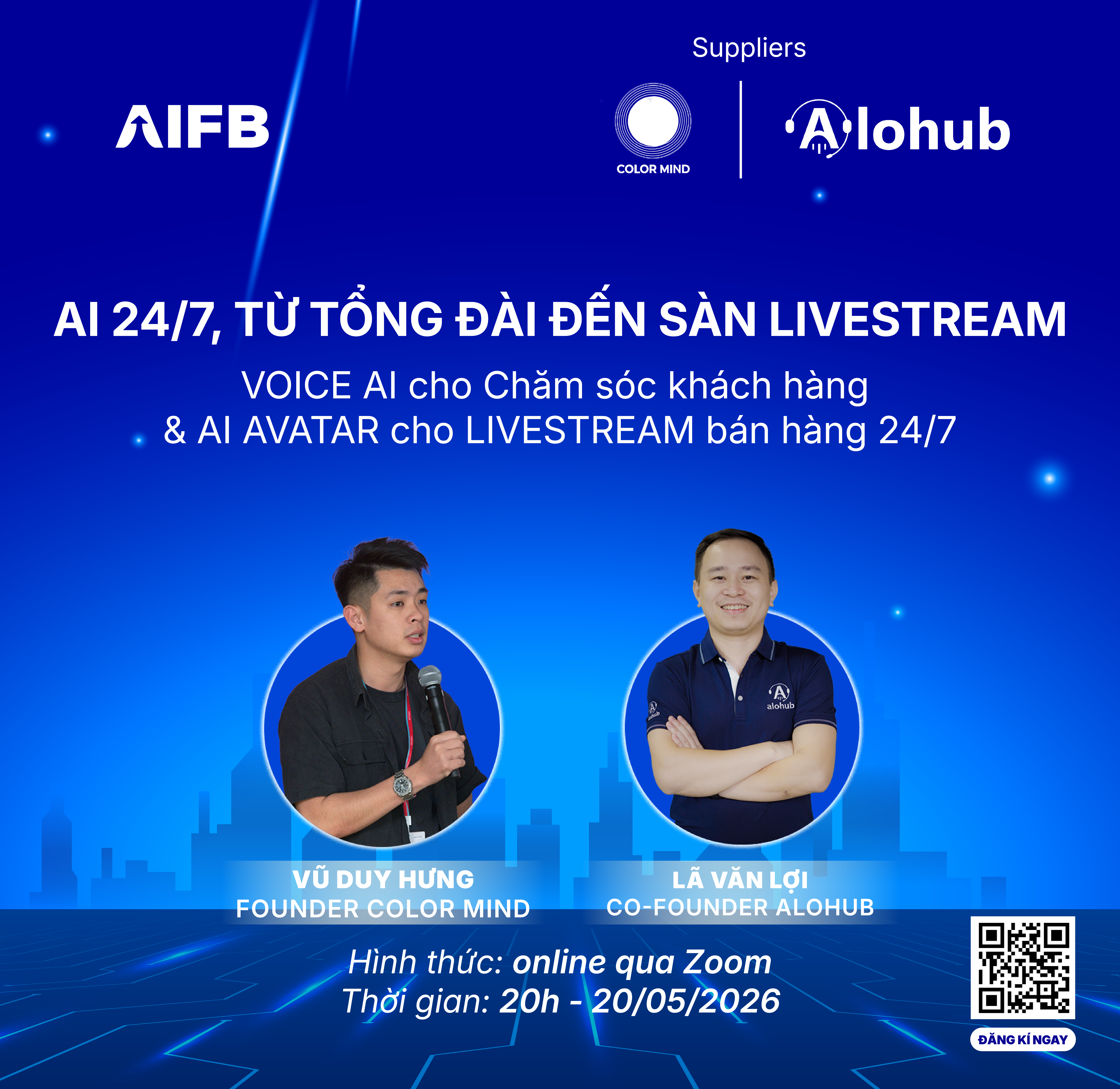 WEBINAR 05: AI 24/7, TỪ TỔNG ĐÀI ĐẾN SÀN LIVESTREAM - AIFB Doanh Nghiệp Thực Chiến AI
