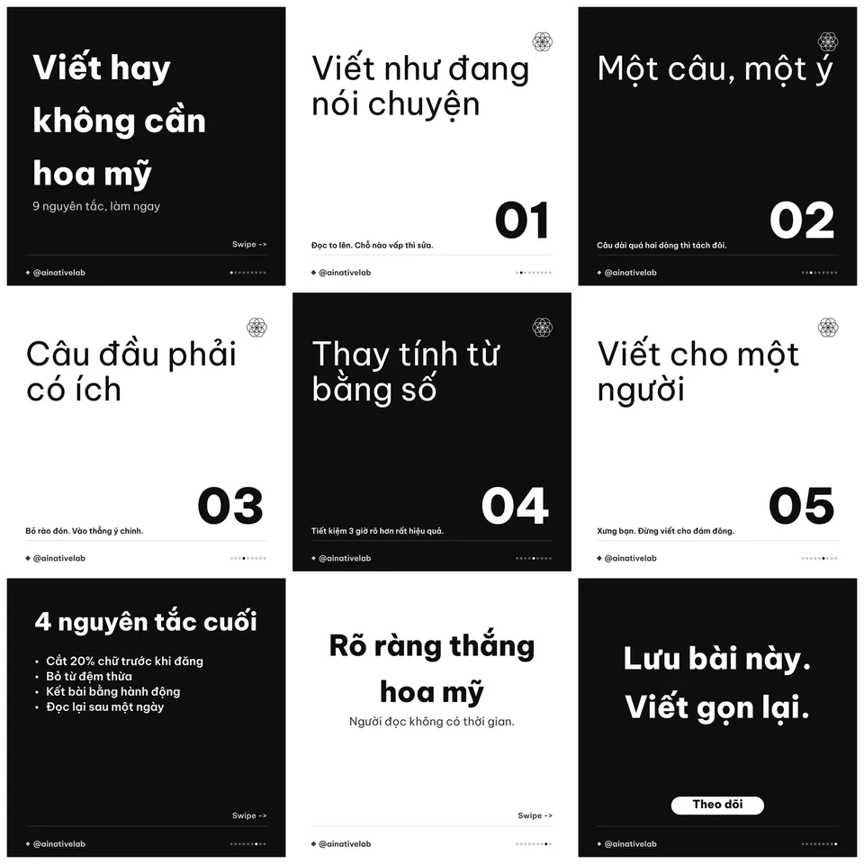 mono-editorial — bộ demo 9 slide dựng bằng skill