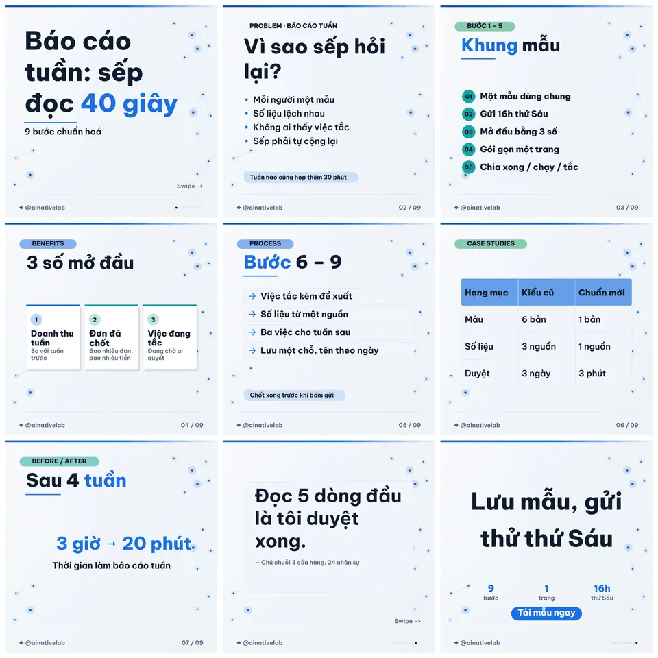 clean-consultant — bộ demo 9 slide dựng bằng skill