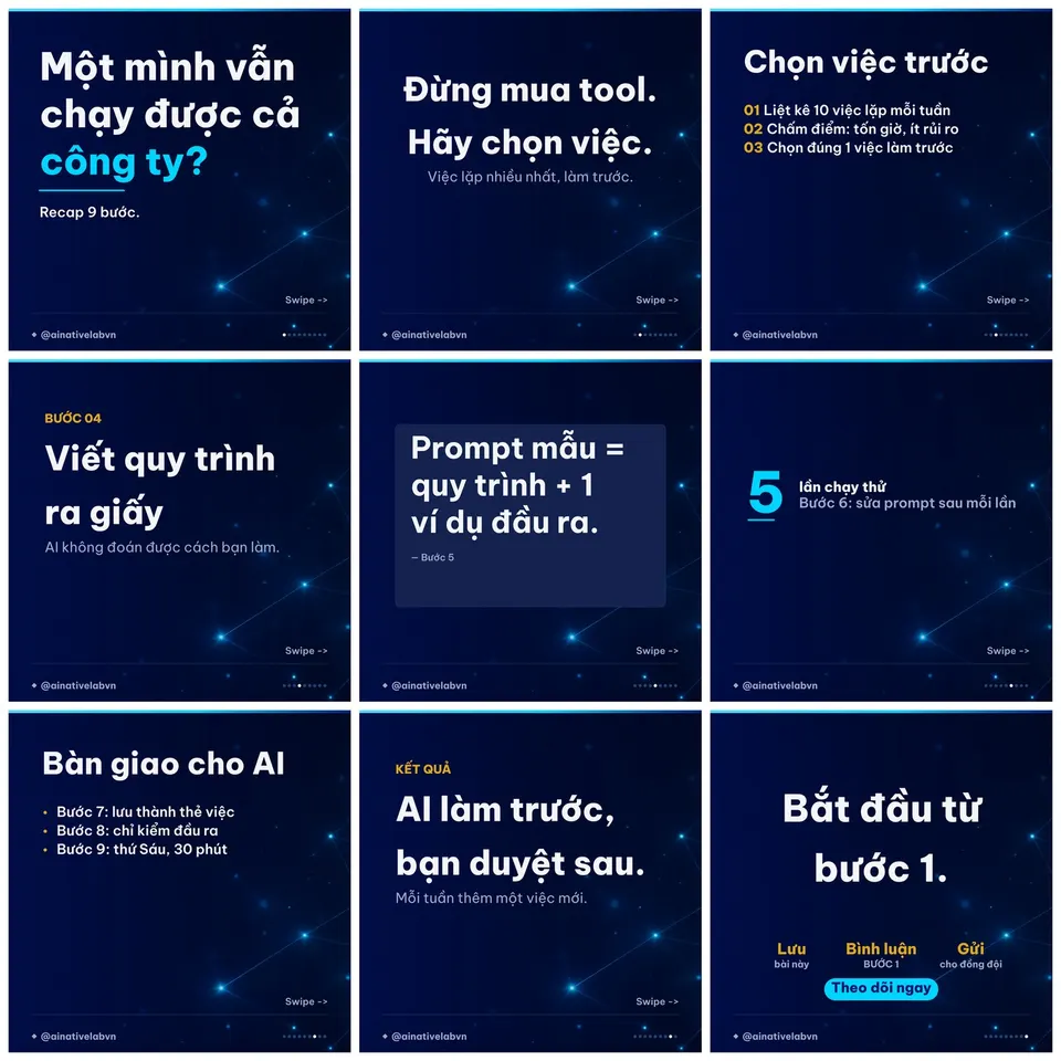 recap-navy — bộ demo 9 slide dựng bằng skill