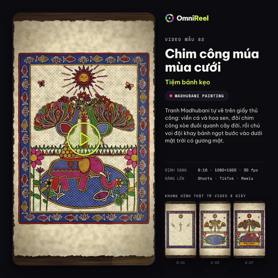 OmniReel — Chim công múa mùa cưới