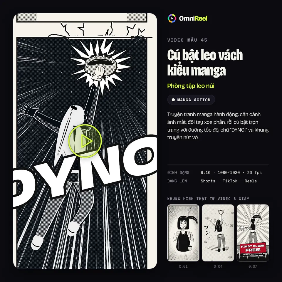 OmniReel — Cú bật leo vách kiểu manga