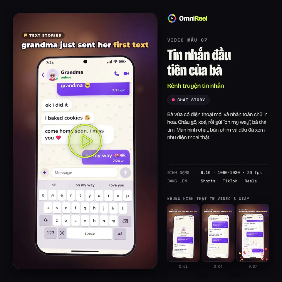 OmniReel — Tin nhắn đầu tiên của bà
