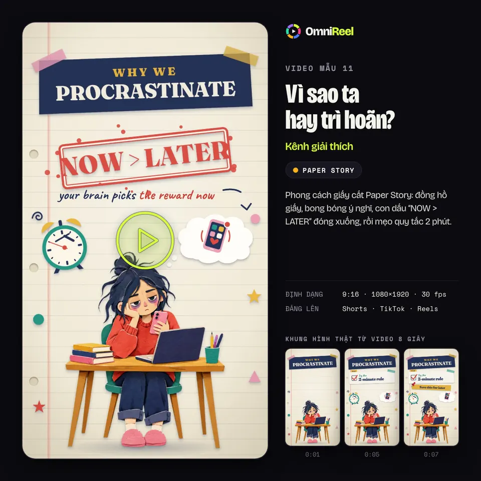 OmniReel — Vì sao ta hay trì hoãn?