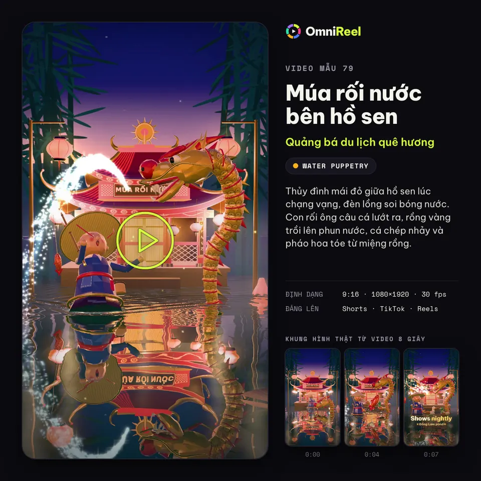 OmniReel — Múa rối nước bên hồ sen