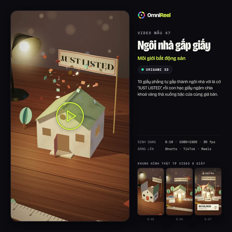 OmniReel — Ngôi nhà gấp giấy