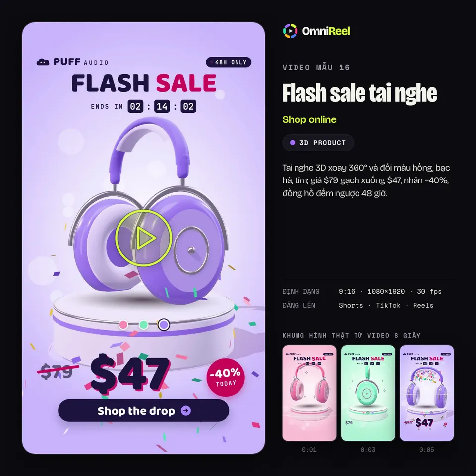 OmniReel — Flash sale tai nghe