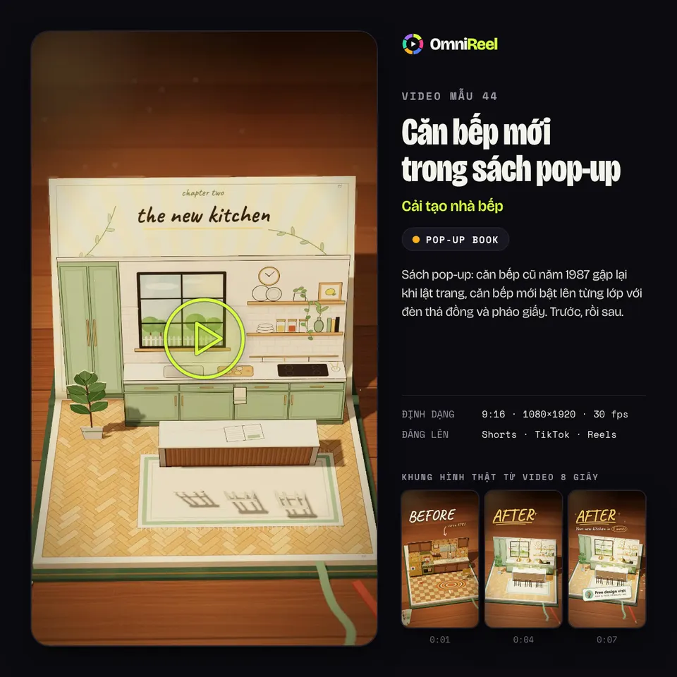 OmniReel — Căn bếp mới trong sách pop-up