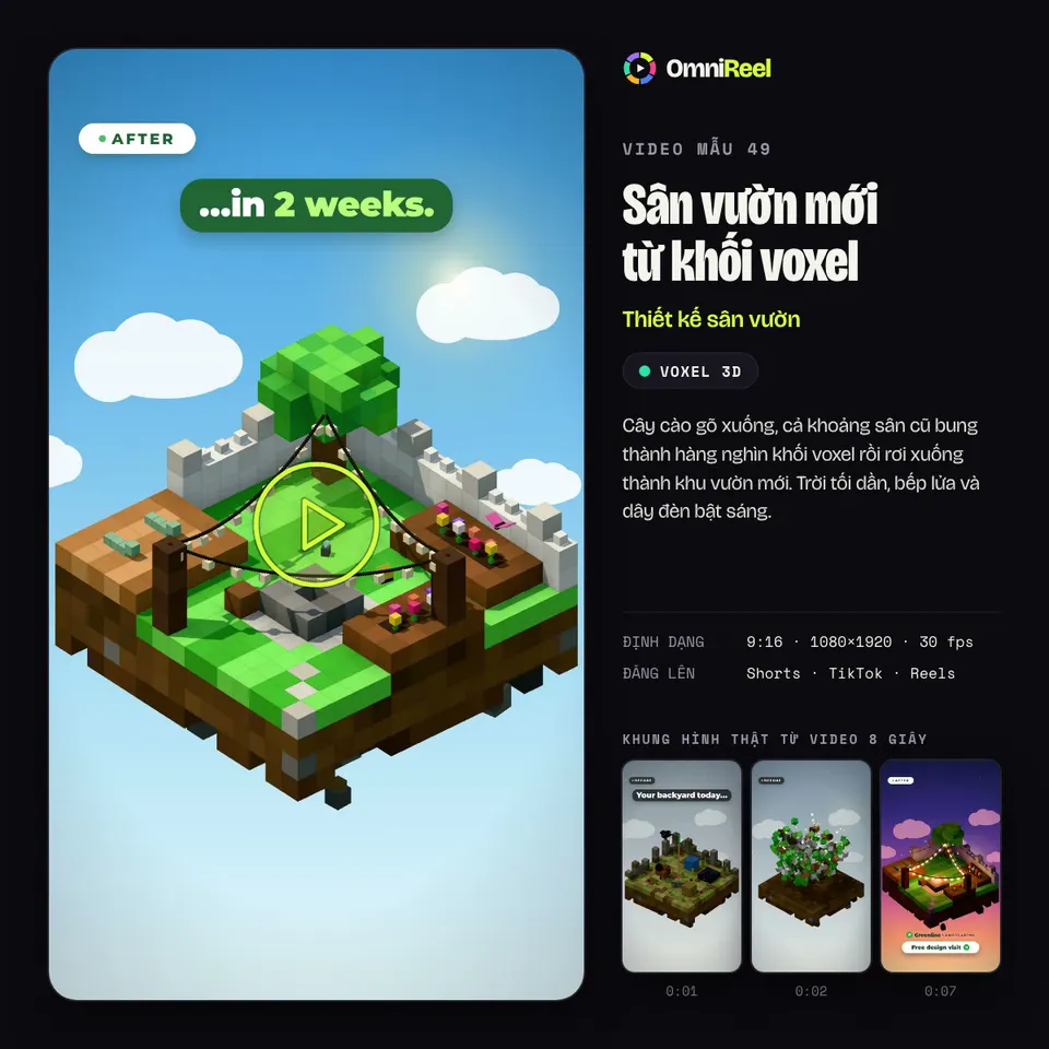 OmniReel — Sân vườn mới từ khối voxel