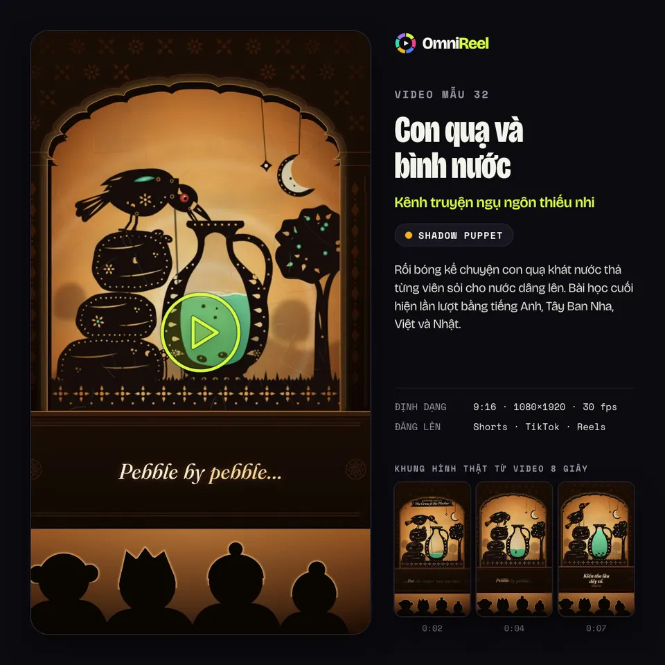 OmniReel — Con quạ và bình nước