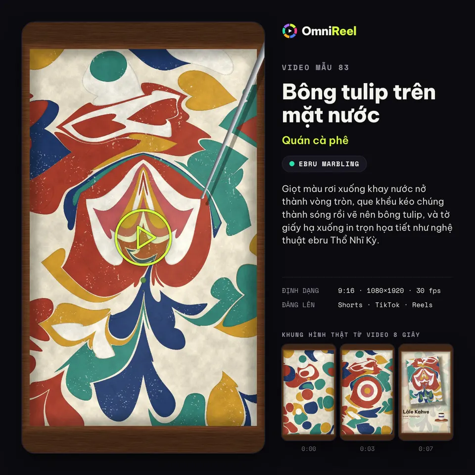 OmniReel — Bông tulip trên mặt nước
