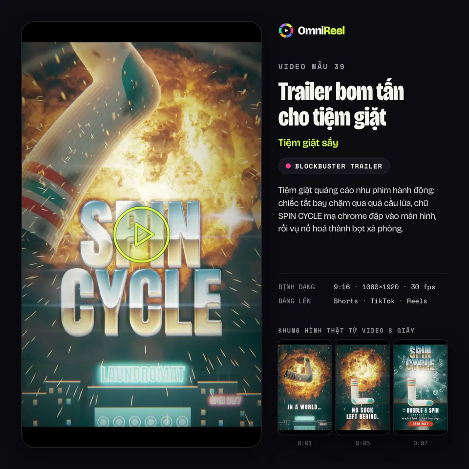OmniReel — Trailer bom tấn cho tiệm giặt