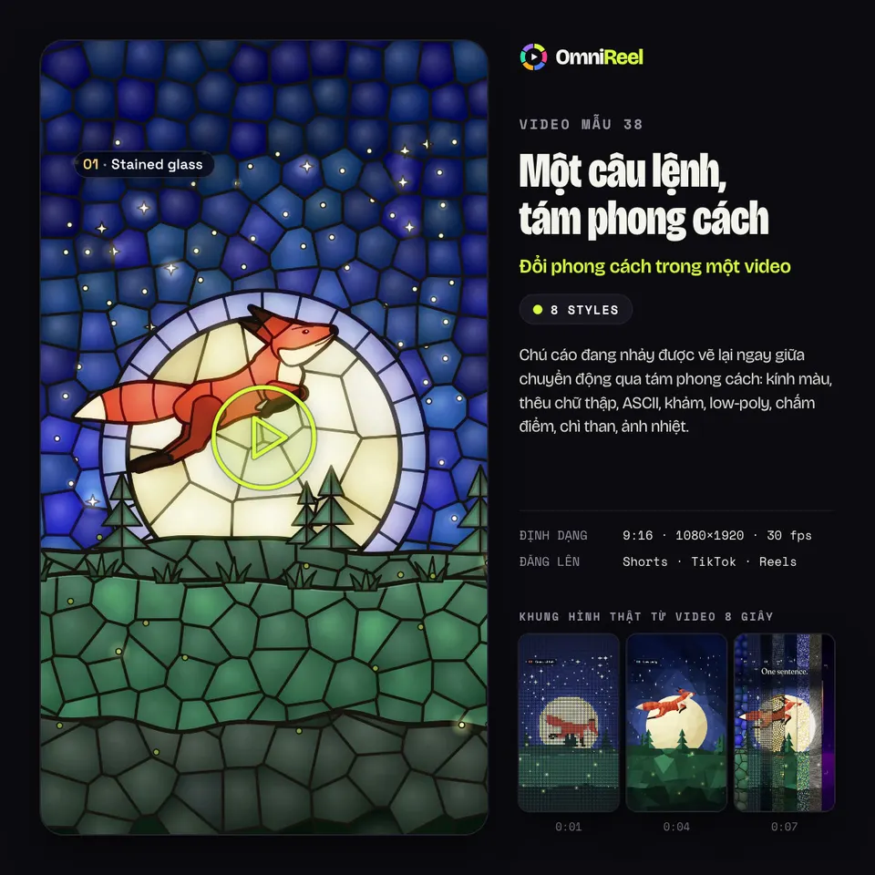 OmniReel — Một câu lệnh, tám phong cách