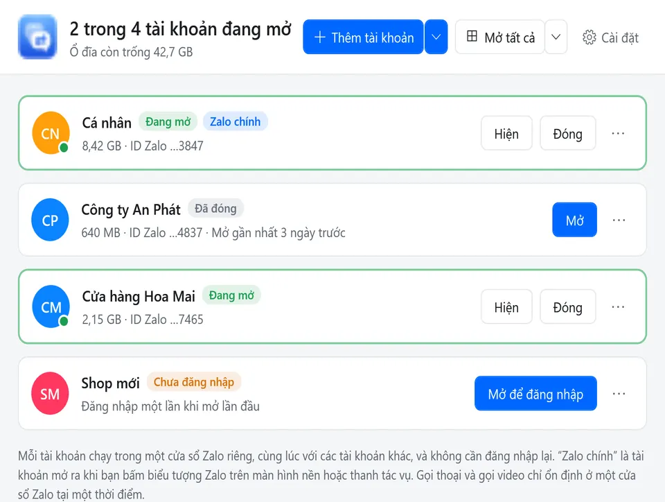 Zalo Switcher — Bản Windows