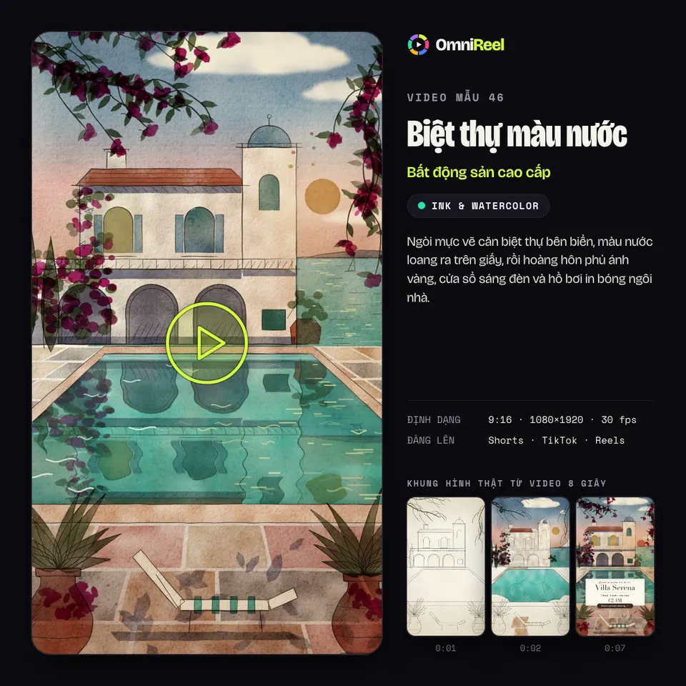 OmniReel — Biệt thự màu nước