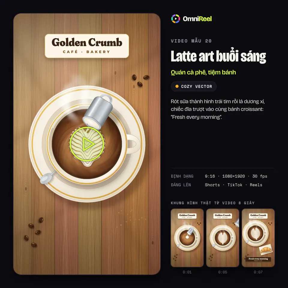 OmniReel — Latte art buổi sáng